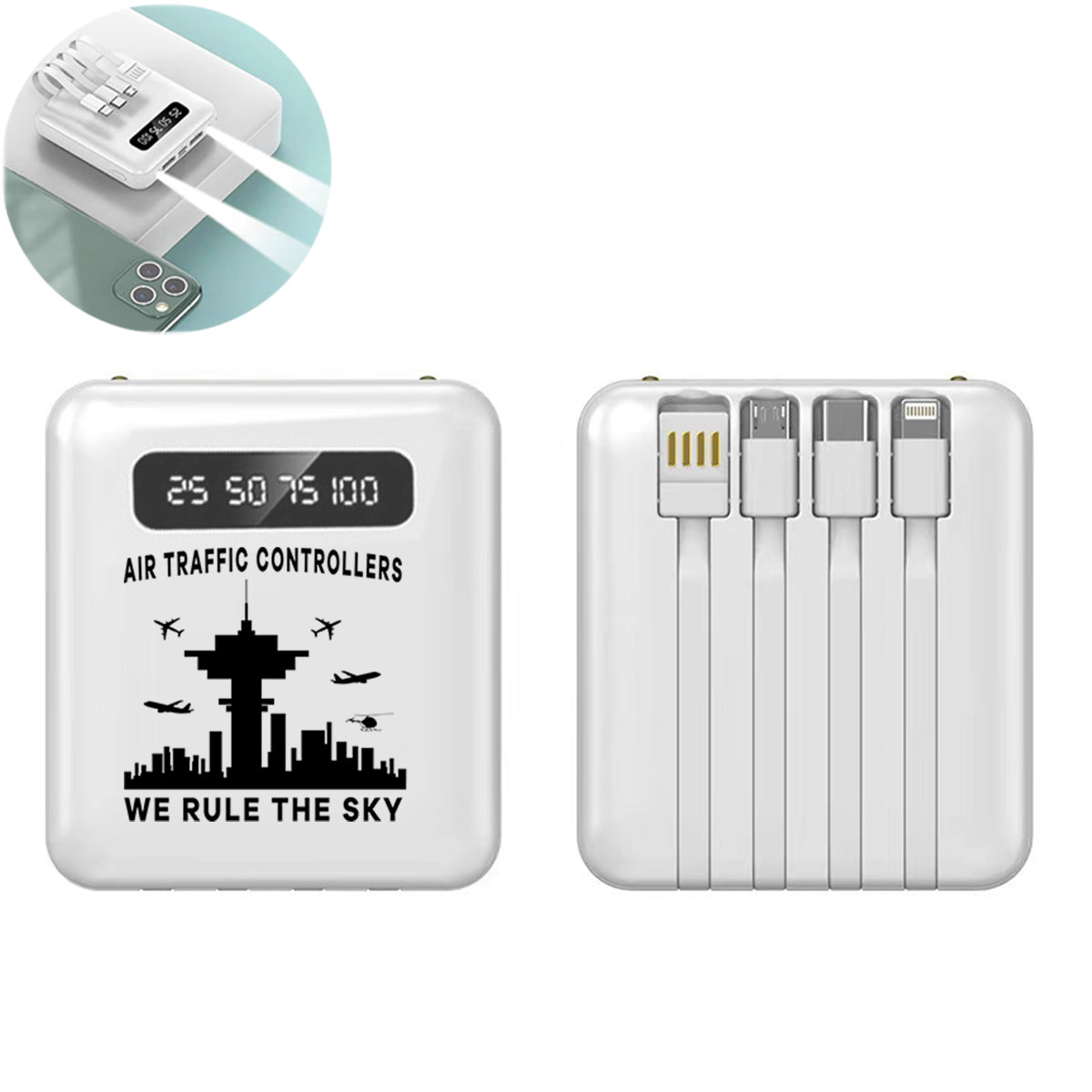 Air Traffic Controllers - We Rule The Sky Designed 10000mAh Quick Charge Powerbank