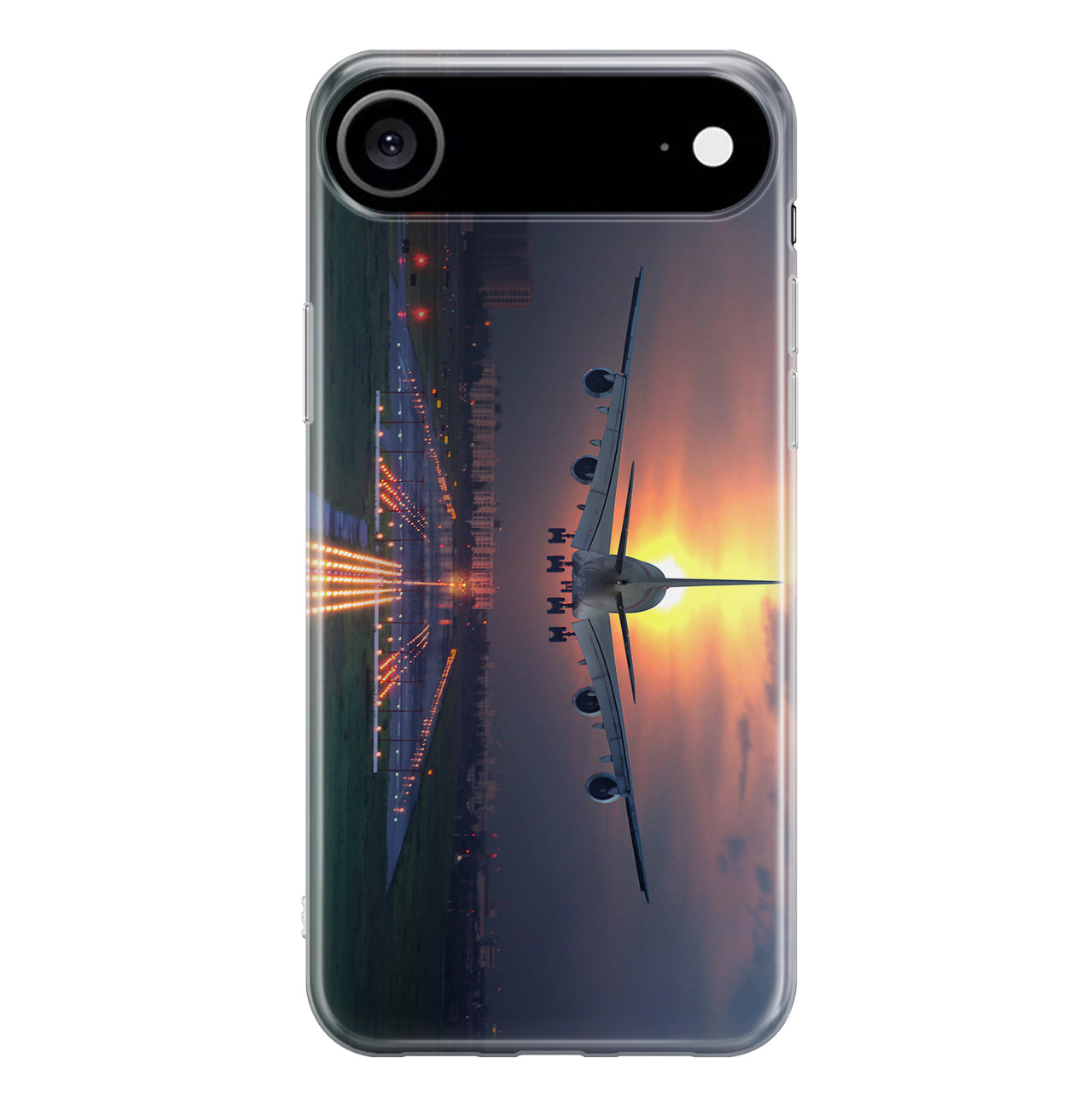 Super Airbus A380 Landing During Sunset Printed iPhone Cases