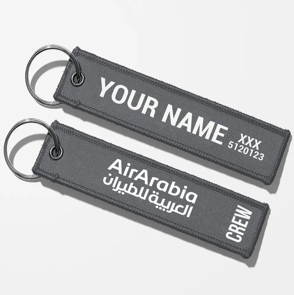 Air Arabia Crew & Staff Tag Key Chains - Gray - Crew + Name