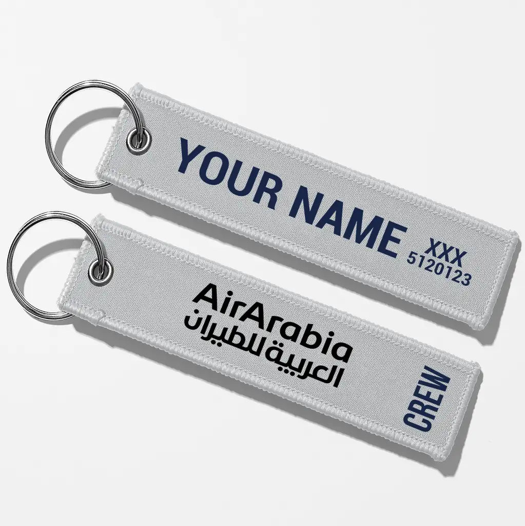 Air Arabia Crew & Staff Tag Key Chains - Light Gray - Crew + Name