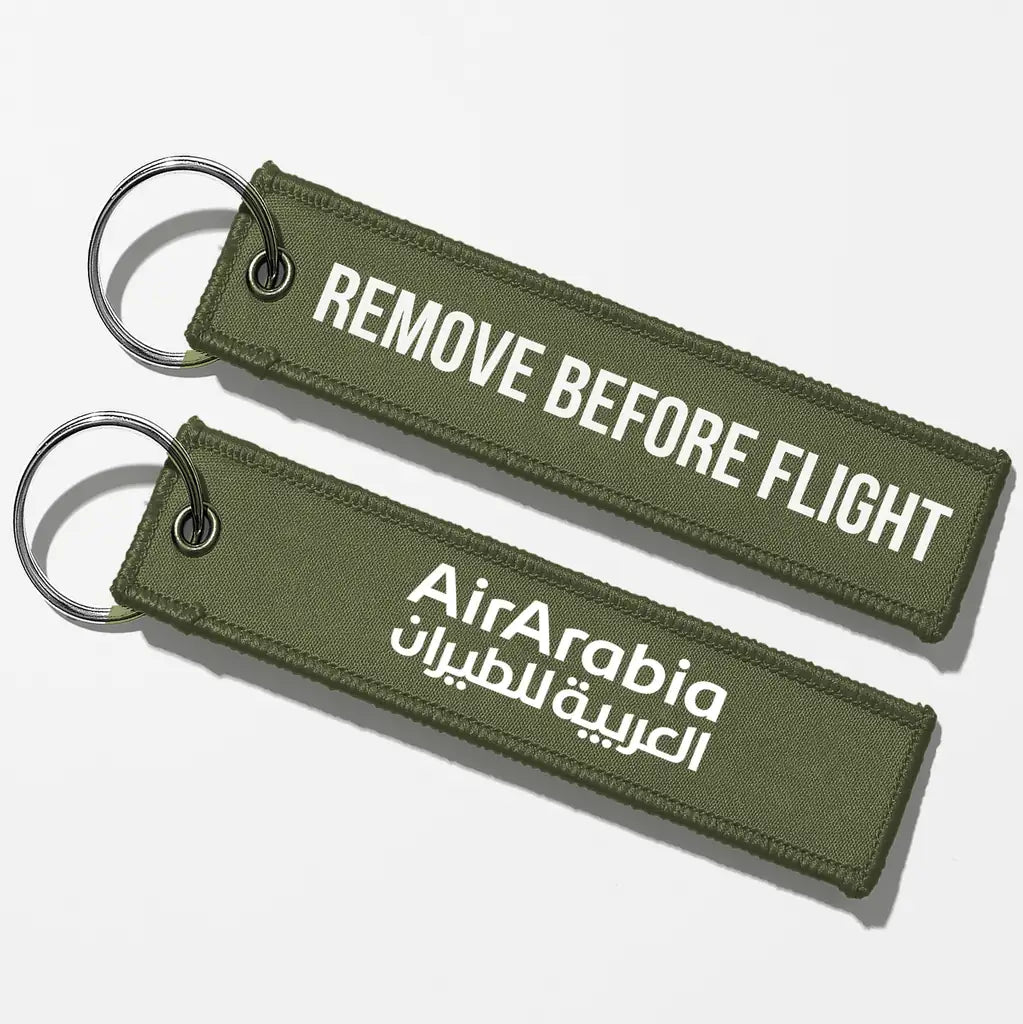Air Arabia Crew & Staff Tag Key Chains - Green Army - Remove Before Flight