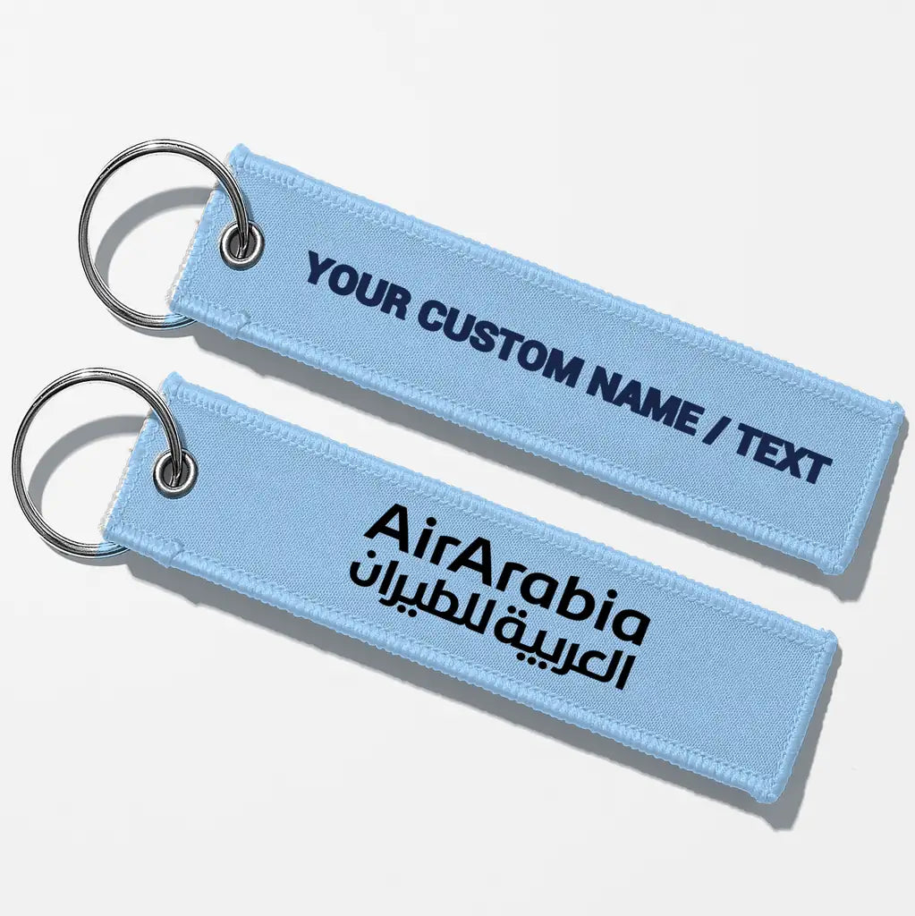 Air Arabia Crew & Staff Tag Key Chains - Light Blue - Personalized