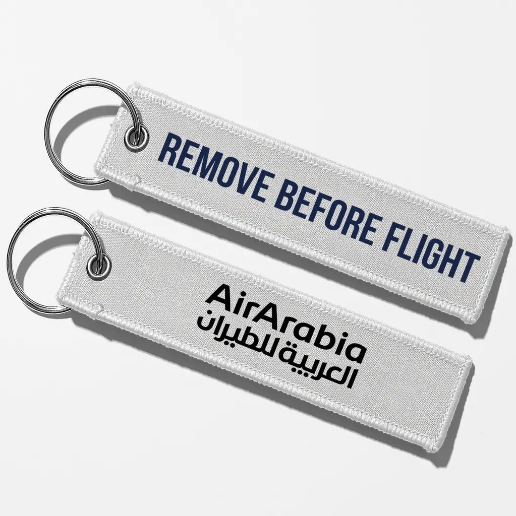 Air Arabia Crew & Staff Tag Key Chains - White - Remove Before Flight