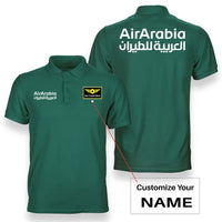 Thumbnail for Air Arabia logo on green + name double side polo t shirt