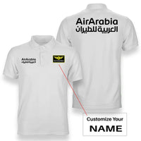 Thumbnail for Air Arabia logo on white + name double side polo t shirt
