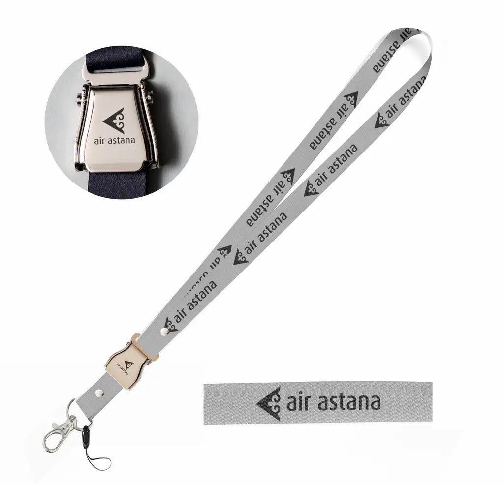 Air Astana seat belt lanyard - light gray