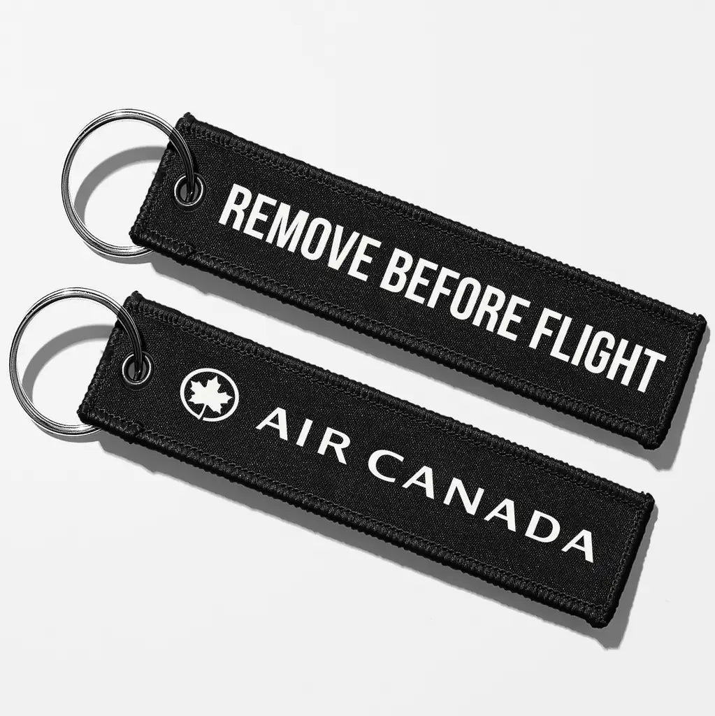 Air Canada Crew & Staff Tag Key Chains - Black - Remove Before Flight