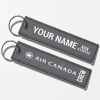 Thumbnail for Air Canada Crew & Staff Tag Key Chains - Gray - Crew + Name