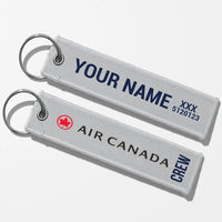 Thumbnail for Air Canada Crew & Staff Tag Key Chains - Light Gray - Crew + Name
