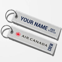 Thumbnail for Air Canada Crew & Staff Tag Key Chains - White - Crew + Name