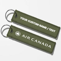 Thumbnail for Air Canada Crew & Staff Tag Key Chains - Green Army - Personalized