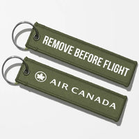 Thumbnail for Air Canada Crew & Staff Tag Key Chains - Green Army - Remove Before Flight