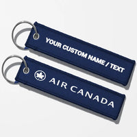 Thumbnail for Air Canada Crew & Staff Tag Key Chains - Navy Blue - Personalized