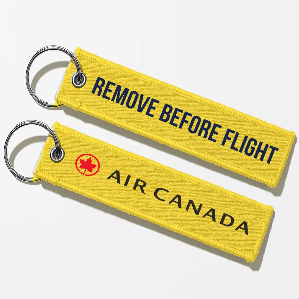 Air Canada Crew & Staff Tag Key Chains - Yellow - Remove Before Flight