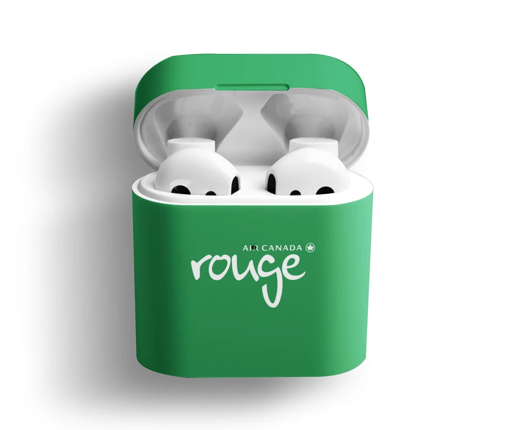 Air Canada rouge Airlines AirPods plastic case - Green