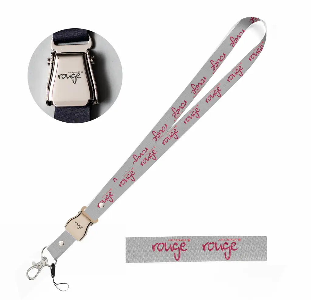 Air Canada rouge Airlines seat belt lanyard - light gray