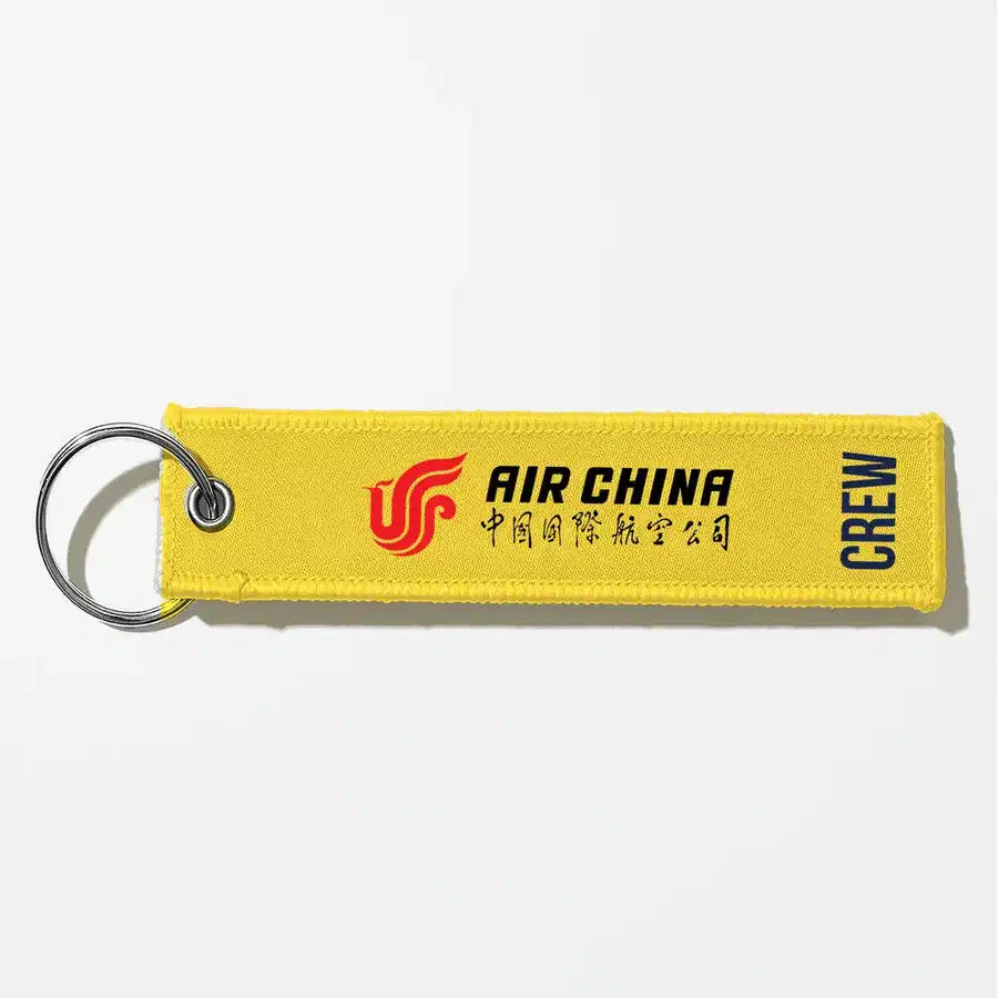 Air China Airlines Crew & Staff Tag Key Chains - Yellow - Crew