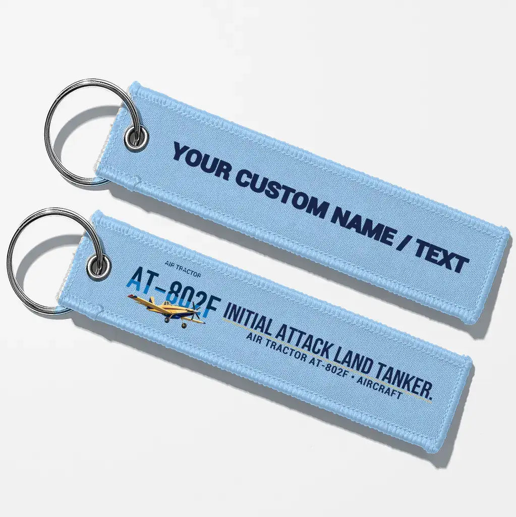Air Tractor AT-802F Aviator Key Chains - Light Blue - Personalized