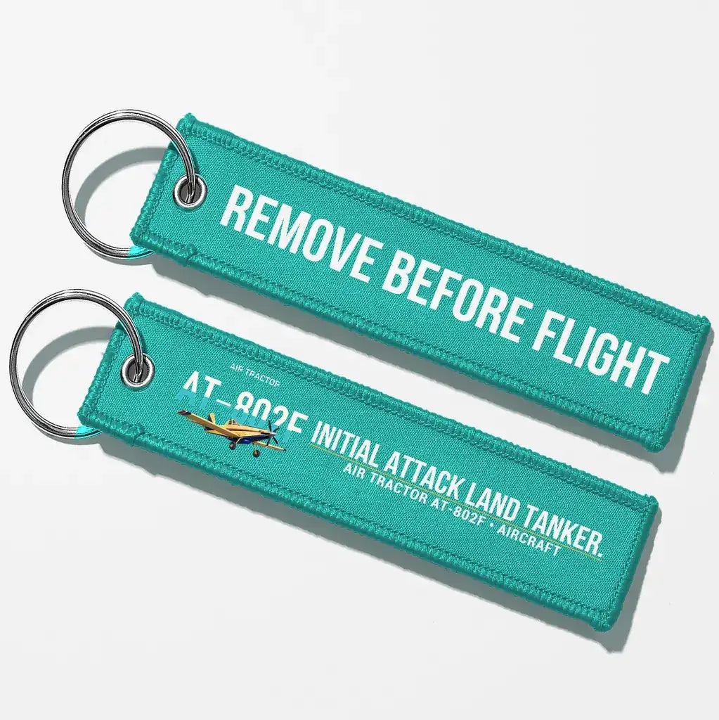 Air Tractor AT-802F Aviator Key Chains - Turquoise - Remove Before Flight