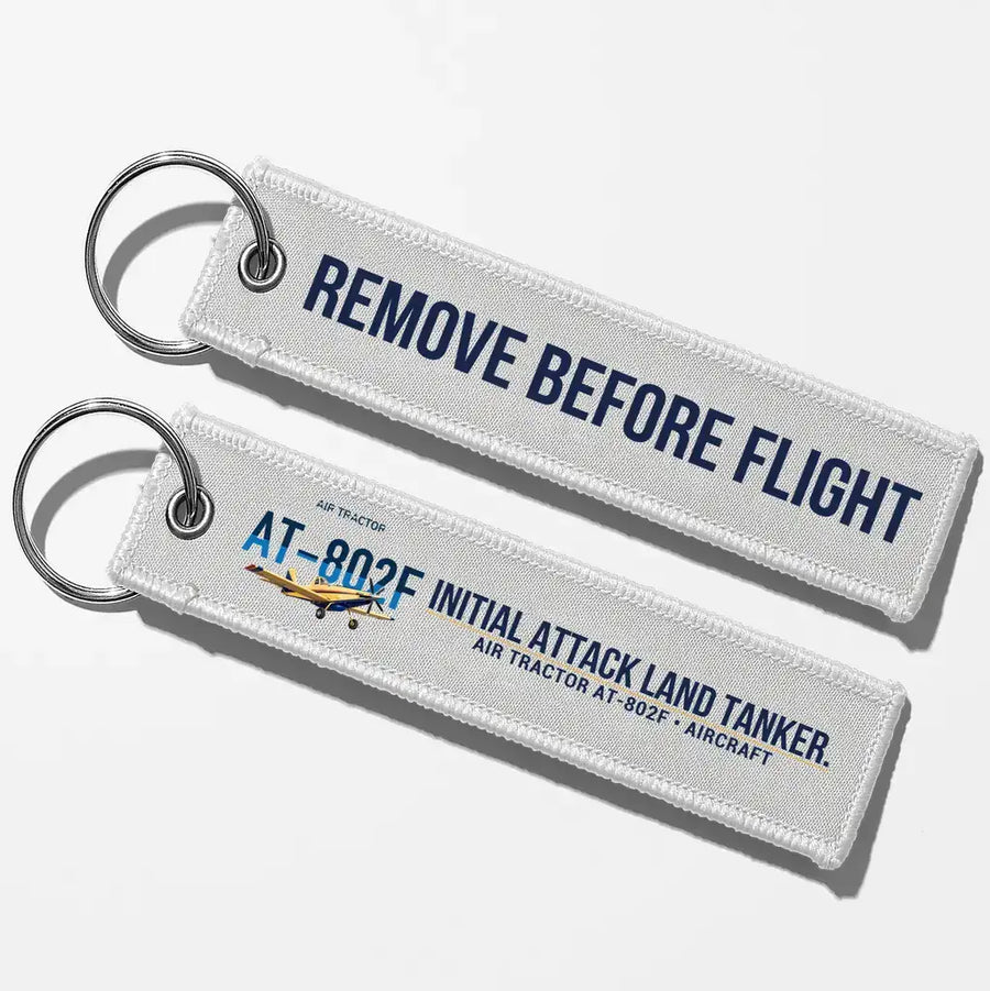 Air Tractor AT-802F Aviator Key Chains - White - Remove Before Flight