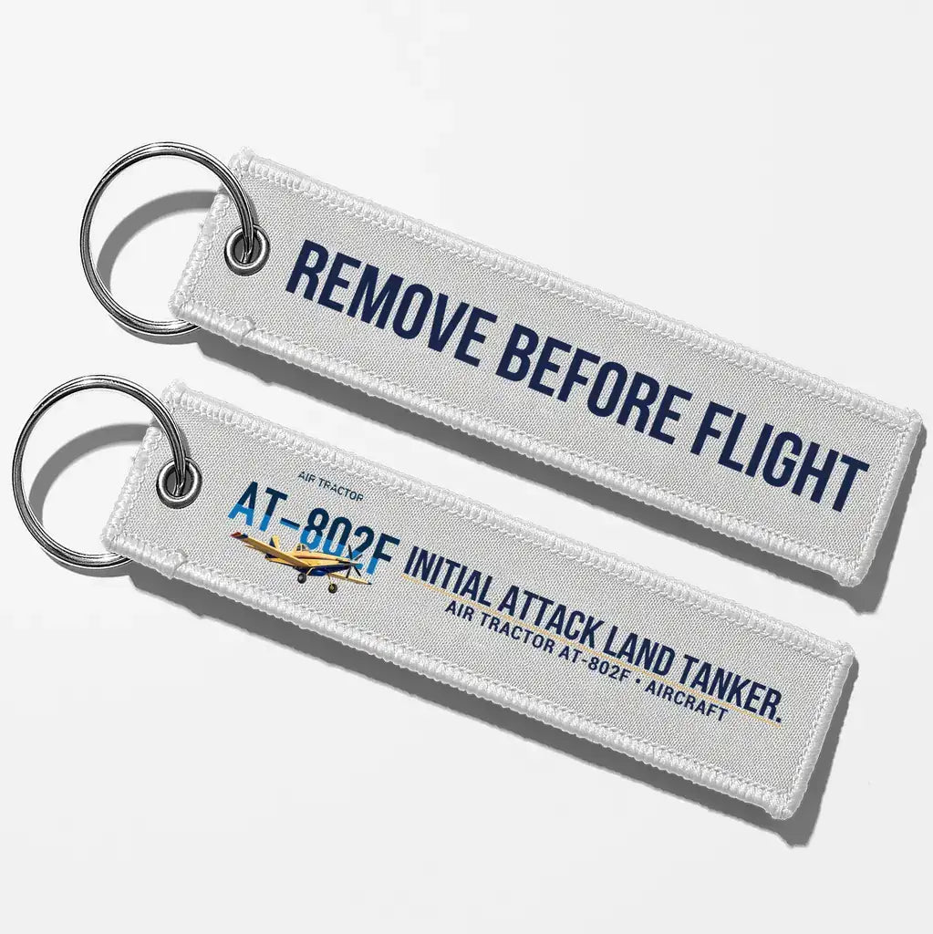 Air Tractor AT-802F Aviator Key Chains - White - Remove Before Flight