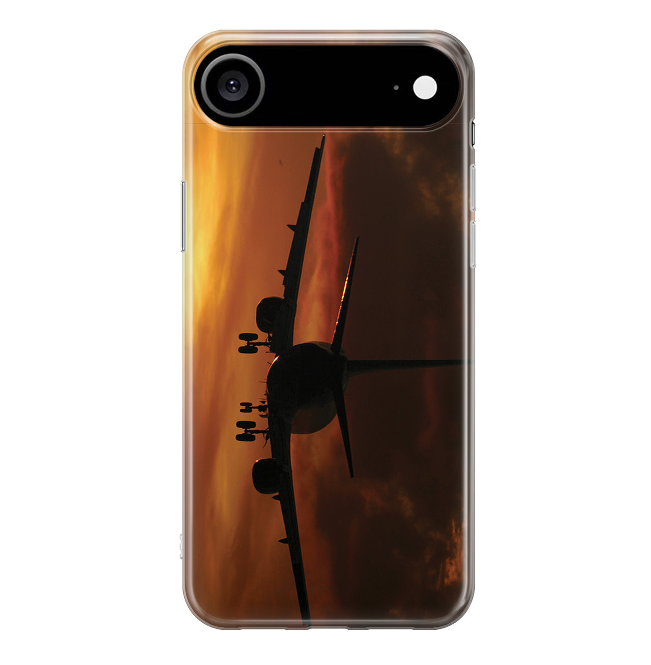 Beautiful Aircraft Landing at Sunset Designed iPhone Cases