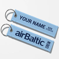 Thumbnail for Airbaltic Airlines Crew & Staff Tag Key Chains - Light Blue - Crew + Name