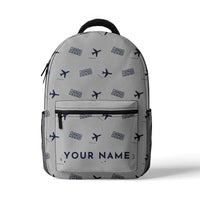 Thumbnail for Airbus A220-100 - 3D Backpack - 3D Pattern + Name - Light Gray