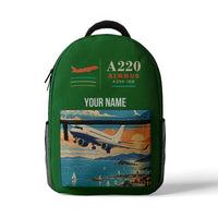Thumbnail for Airbus A220-100 - 3D Backpack - Green + Name