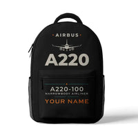 Thumbnail for Airbus A220-100 - 3D Backpack - Heritage + Name - Black