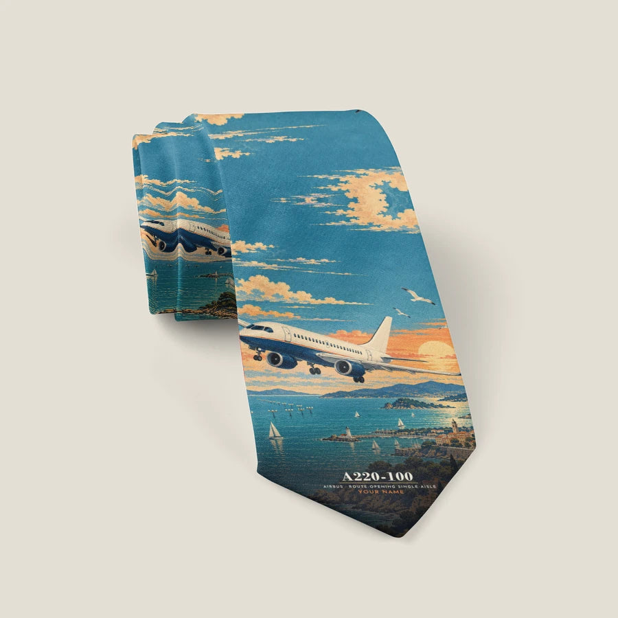 Airbus A220-100 - 3D + Name - Tie - Full Print