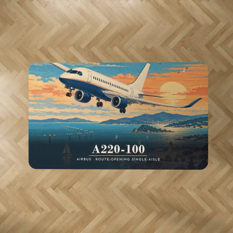 Airbus A220-100 - 3D - Rectangle Carpet - Full Print