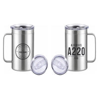 Thumbnail for Airbus A220-100 - Beverage Mug - Tag + Name - Silver
