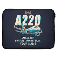 Thumbnail for Airbus A220-100 - Cartoon + Name - Laptop Sleeve