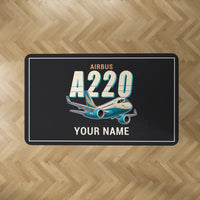 Thumbnail for Airbus A220-100 - Cartoon + Name - Rectangle Carpet - Black