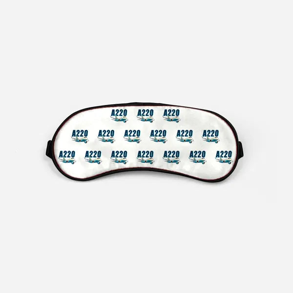 Airbus A220-100 - Cartoon Pattern - Sleep Mask - White