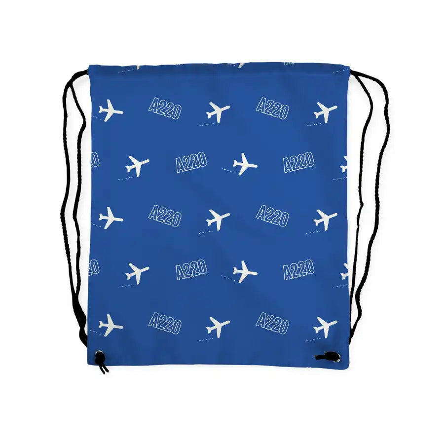 Airbus A220-100 - Drawstring Bag - 3D Pattern - Blue