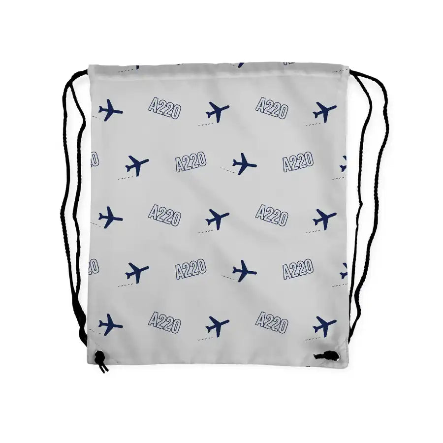 Airbus A220-100 - Drawstring Bag - 3D Pattern - Light Gray