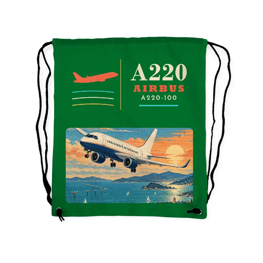 Airbus A220-100 - Drawstring Bag - Classic - Green