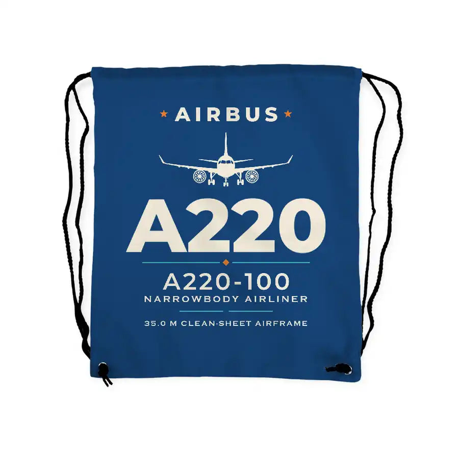 Airbus A220-100 - Drawstring Bag - Heritage - Blue