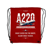 Thumbnail for Airbus A220-100 - Drawstring Bag - Original - Red