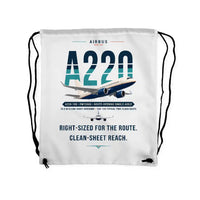 Thumbnail for Airbus A220-100 - Drawstring Bag - Original - White