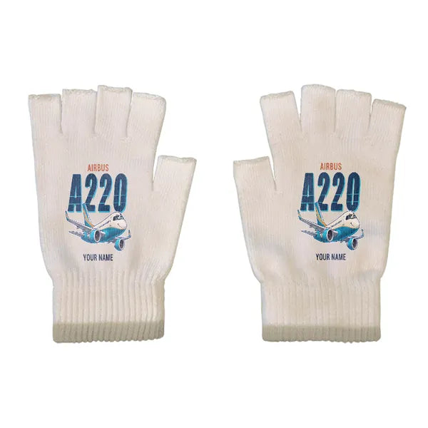 Airbus A220-100 - Gloves - Cut - Cartoon + Name - Beige