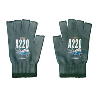 Thumbnail for Airbus A220-100 - Gloves - Cut - Cartoon + Name - Dark Green