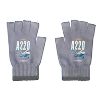 Thumbnail for Airbus A220-100 - Gloves - Cut - Cartoon + Name - Gray