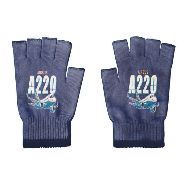 Airbus A220-100 - Gloves - Cut - Cartoon - Navy Blue