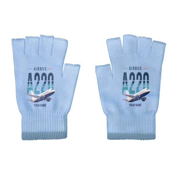 Airbus A220-100 - Gloves - Cut - Original + Name - Light Blue