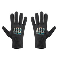 Thumbnail for Airbus A220-100 - Gloves - Full - Cartoon - Black
