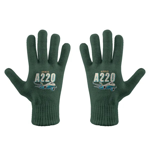 Airbus A220-100 - Gloves - Full - Cartoon - Dark Green
