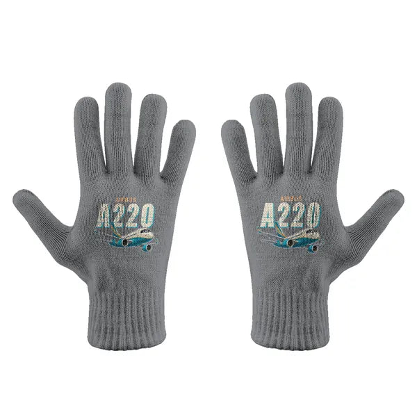 Airbus A220-100 - Gloves - Full - Cartoon - Gray
